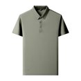 thumbnail image 3 of CCRFTGI Men's Polo Shirts Beer Belly Short Sleeve Wear Collared Textured Shirt Stretchy Quick Dry Casual Golf Green 4XL, 3 of 5