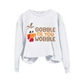 thumbnail image 4 of White Womens Sweatshirts Women Gobble You Wobble Shirt Oversized Fall Graphic Pullover Top Going Out Tops for Women, 4 of 4