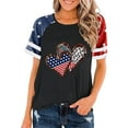 thumbnail image 1 of Top Plisado Gradiente de las Mujeres, Cuello de la Tripulación Manga Corta Blusa Suelta para el Hogar Y el Uso Diario, Ligera Túnica de Moda Casual, 1 of 2
