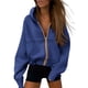 thumbnail image 1 of PRETTYGARDEN Sudadera con Capucha para Mujer con Cierre y Forro Polar Azul M, 1 of 8