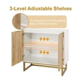 thumbnail image 5 of White Storage Cabinet with Doors, Modern Buffet Sideboard for Living Room - Accent Cabinet for Dining Room & Entryway, Herringbone Design MDF+Metal, 5 of 9