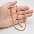 thumbnail image 2 of Chain Necklace for Men, Gold Plated Rope Chain Stainless Steel Necklace for Men and Women Jewelry Gift, Wide 2.5mm 5mm, 2 of 6