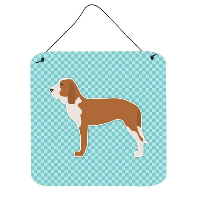 Spanish Hound Checkerboard Blue Wall or Door Hanging Prints