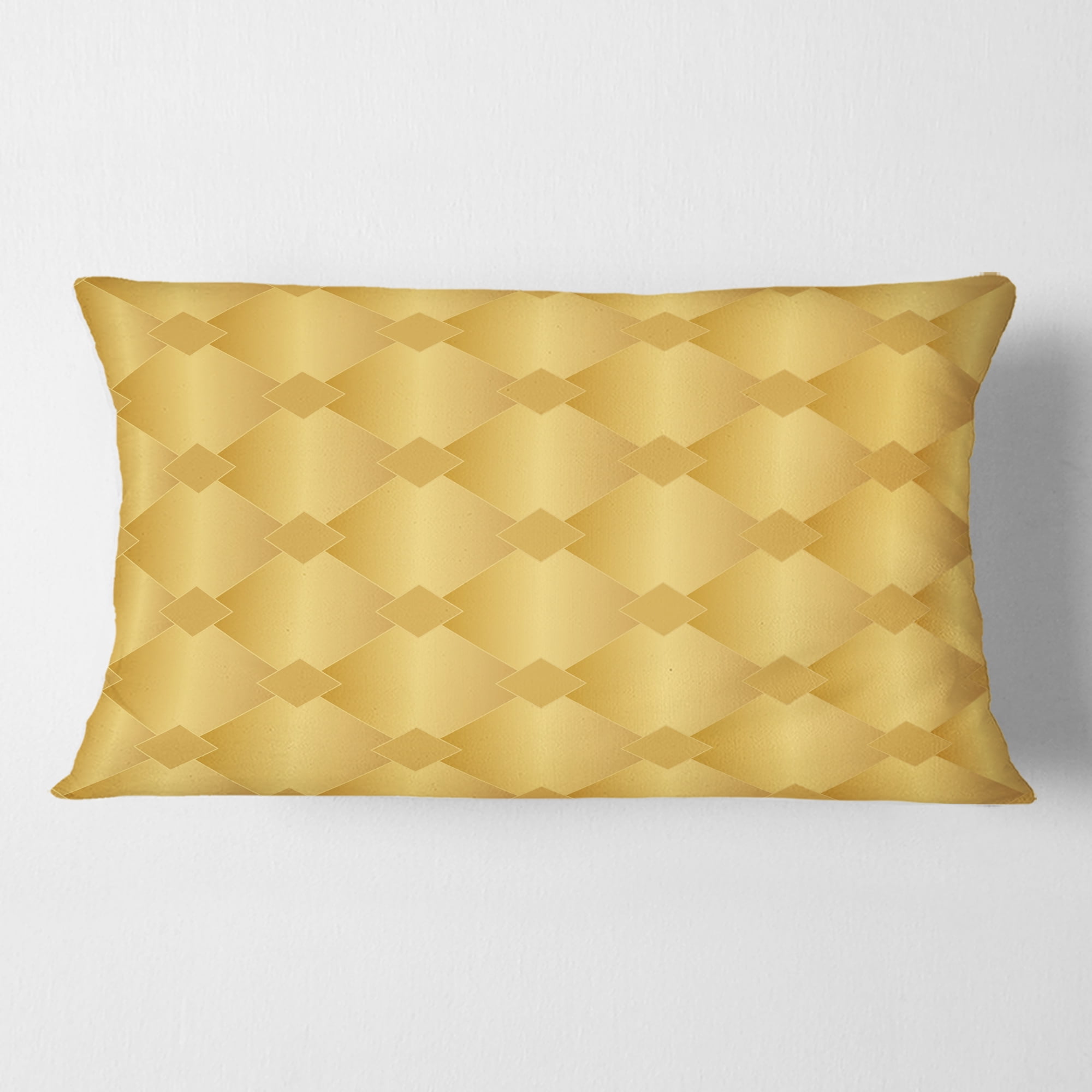 Designart Golden Geometric I' Mid-Century Modern Throw Pillow - 12x20