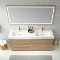 thumbnail image 5 of Huesca 72" Double Sink Bathroom Vanity Natural Oak Wood White Top No Mirror, 5 of 11
