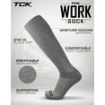 thumbnail image 2 of TCK Over the Calf Work Socks 3 Pair Moisture Wicking for Men and Women (Grey, Medium), 2 of 2