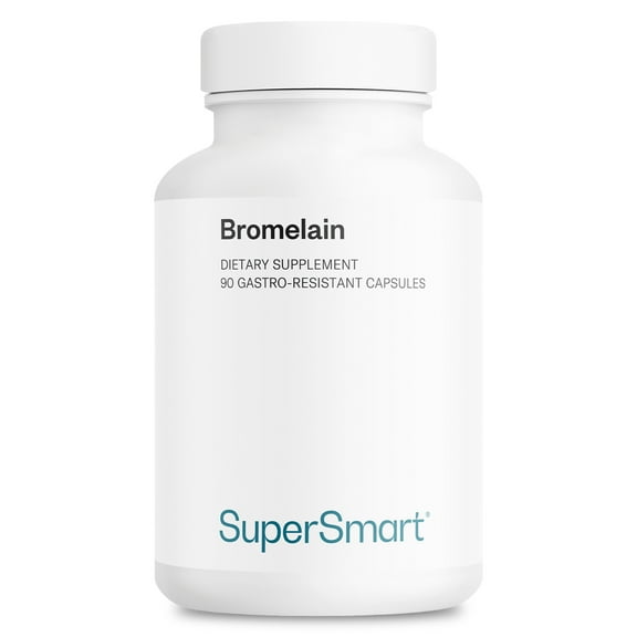SuperSmart Bromelain Supplement 1500mg/3000 GDU per Day (Proteolytic Enzymes) - Pineapple Extract | Non-GMO & Gluten Free - 90 DR Capsules (Delayed Release)