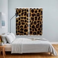 thumbnail image 4 of Leopard Kitchen Curtains 63 Inch Length, Brown Vintage Leopard Print Grommet Top Bedroom Living Room Curtains, Light Filtering Cafe Curtain Drapes 2 Panels Set 84''x63'', 4 of 9