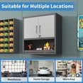 thumbnail image 4 of Izzovium Metal Wall-Mounted Tool Storage Cabinet with Locking Door, 1 Shelf & 1 Open Drawer, 29.5"W x 30.3"H x 11.8"D, Black & Gray for Garage, Warehouse & Office, 4 of 20