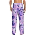 thumbnail image 3 of Junzan Men'S Pajama Pants Violet Sleepwear Pants Pj Bottoms Drawstring And Pockets, 3 of 9