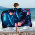 thumbnail image 2 of Jjayotai Blue Whale Beach Towel, 29 x 59 inches (75 x 150cm) Quick Dry Soft and Absorbent Travel Swim Bath Shower Towel (29 in x 63 in, Jellyfish), Suit for Bathroom Spa Gym Yoga Swim Travel, 2 of 9