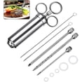thumbnail image 1 of Stainless steel barbecue spice marinade syringe All stainless steel parts with 1 x 60ml sprayer, 1 of 5
