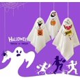 thumbnail image 4 of Decoraciones de muñecas de tela de Halloween, juego de 3 minifantasmas colgantes de Halloween, decoración de dedos para fiesta de Halloween, decoración de muñeca fantasma, para jardín, patio y decorac, 4 of 5