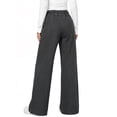 thumbnail image 2 of Sundazz Women's Stretchy Wide Leg Jeans Elastic Waist Knit Denim Pants with Seamed Front, 2 of 7