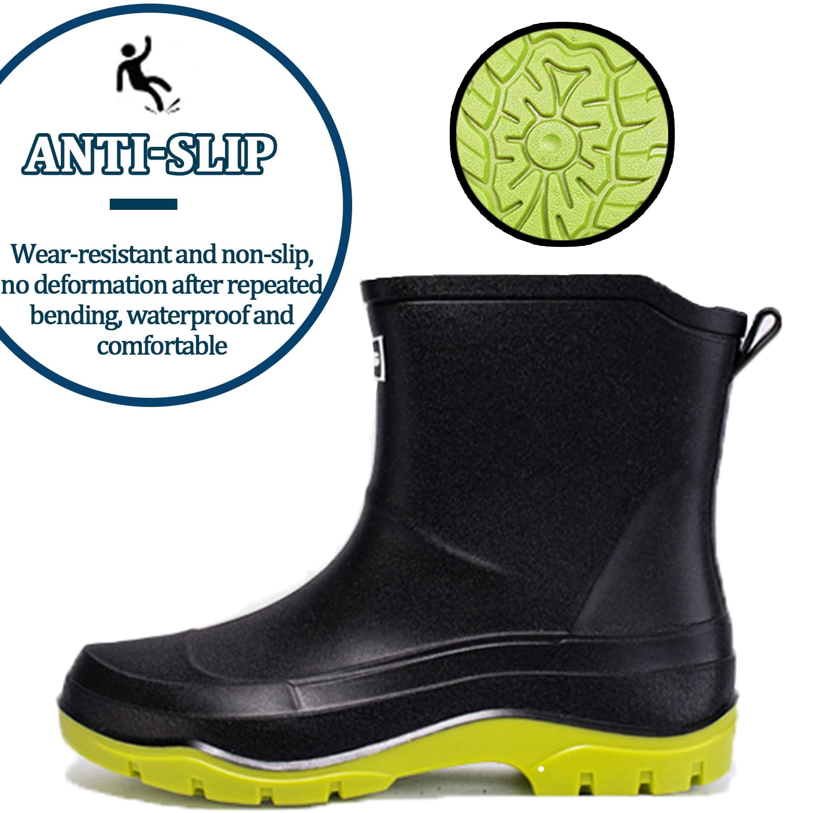 AUXDIQ Rain Boots Women Short Ankle Waterproof Rain Shoes Outdoor Garden Shoes