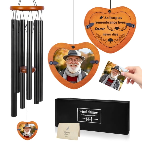 HKKDKTA 32 inch Memorial Wind Chimes for Outside, Personalized Sympathy Gifts for Loss of Loved One, Memorial Gifts for Bereavement,Condolence,Funeral