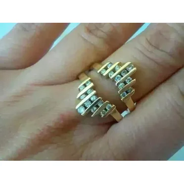 14K Yellow Gold Plated 2.00Ct Round Lab-Created Diamond Enhancer Guard Wrap Ring