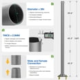 thumbnail image 3 of 10ft Heavy Duty Shade Sail Pole, 3" Steel Sun Shade Pole for Outdoor Patio, Deck, Playground, Backyard, with Adjustable D-Ring Clamp and Hardware - Grey, 3 of 9