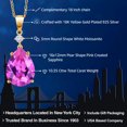 thumbnail image 2 of Gem Stone King 18K Yellow Gold Plated Silver Pink Created Sapphire and White Moissanite Pendant Necklace for Women (10.35 Cttw, Pear Shape 16X12MM, Gemstone, with 18 inch Chain), 2 of 4