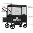 thumbnail image 5 of Vipsafe Foldable Wagon Stroller for 2 Kids, Multifunctional Baby Stroller with Detachable Canopy, Adjustable Handlebars, Easy Storage for Toddlers, 5 of 11