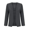 thumbnail image 4 of Blazer for Women Elegant Business Office Jacket Casual Long Sleeve Work Open Front Long Notched Lapel Loose Button Down Cardigan Gray XXL, 4 of 5