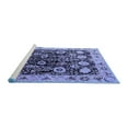 thumbnail image 2 of Ahgly Company Machine Washable Indoor Round Oriental Blue Industrial Area Rugs, 5' Round, 2 of 4