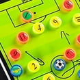 thumbnail image 4 of El tablero de estrategia de fútbol del entrenador de fútbol de cuero artificial del portapapeles del entrenador de fútbol está equipado con piezas de ajedrez y rotuladores., 4 of 6