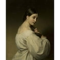 thumbnail image 2 of Friedrich Amerling 15x18 Gold Ornate Wood Frame and Double Matted Museum Art Print Titled - Portrait of a Young Woman, 2 of 4