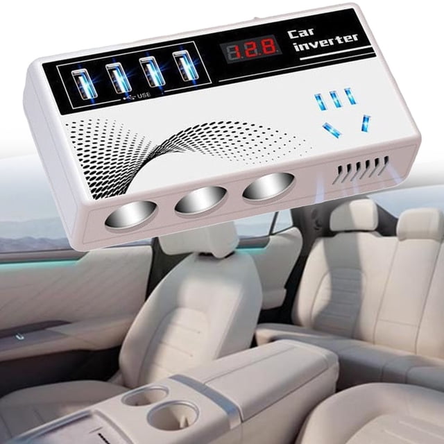 Yimiti Car Inverter Power Inverter 12V To 110V Car Outlet Adapter 12V Inverter-White