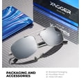 thumbnail image 4 of Xagger Polarized Oval Aviator Sunglasses for Men Pilot Metal Frame Driving Fishing Golf UV400 Sun Glasses, 4 of 5