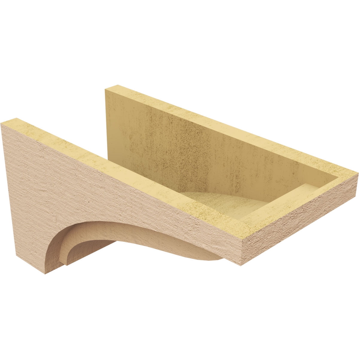 8"W x 16"D x 8"H Wide Helena Rough Cedar Woodgrain TimberThane Corbel, Primed Tan