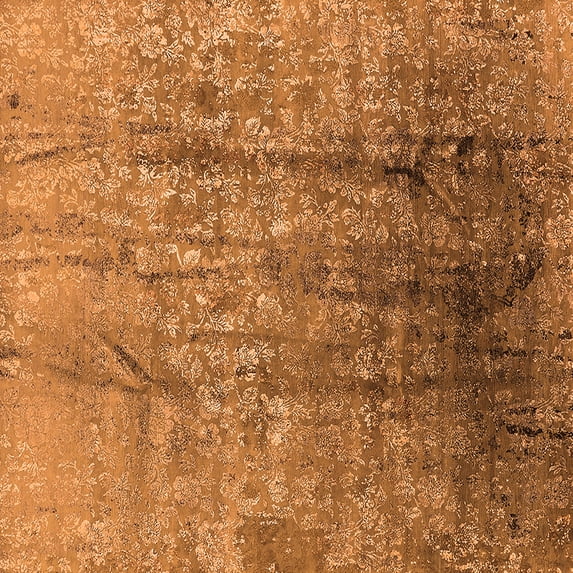 Ahgly Company Indoor Square Oriental Orange Industrial Area Rugs, 3' Square