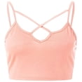 thumbnail image 3 of LEAVINGSUO Tank Tops for Women under $5 Fashion Woman Lace Sleeveless Tops T-Shirt Summer Solid Vest Loose BlouseS Pink L, 3 of 5