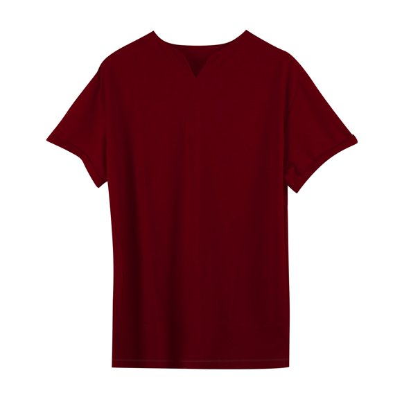 DondPO Mens T Shirts Casual Polo Shirts for Men Men's Solid Fitness Large Sports T Shirt Men's Elastic Cotton Pocket Short Sleeve Summer V Neck Shirt Short Sleeve Shirts Mens Tops Red XL