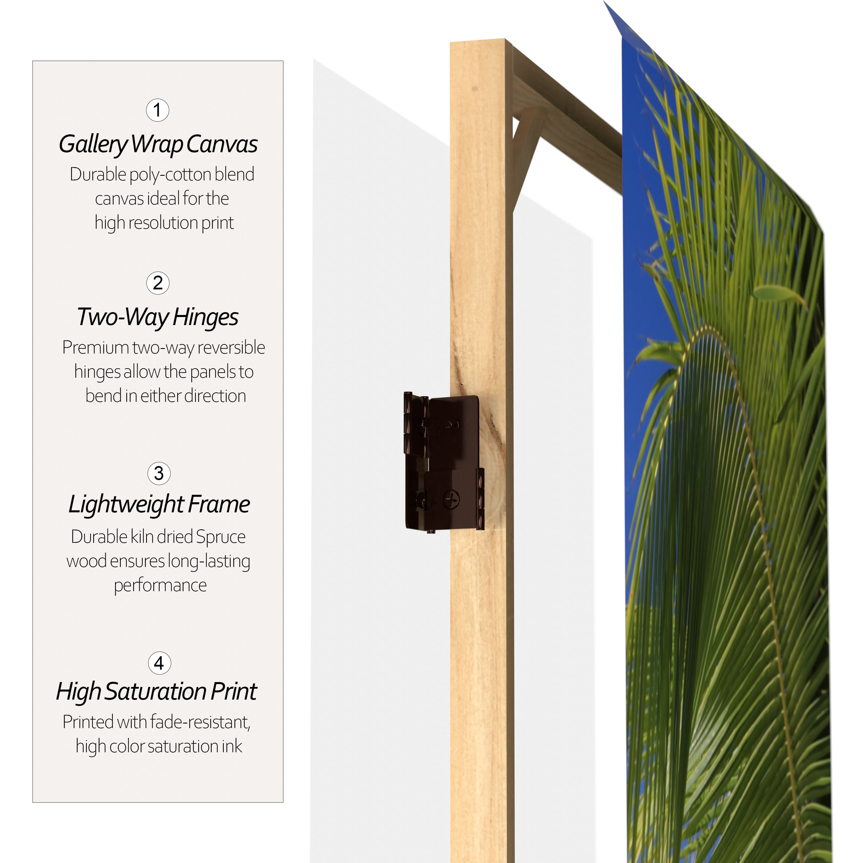 3 ft. Short Double Sided Beach Canvas Folding Screen