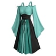 thumbnail image 4 of Halloween Dresses for Women Vintage Corset Medieval Dress Flare Sleeve Shoulder Strap Plus Size Halloween Costumes, 4 of 8