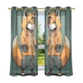 thumbnail image 2 of Fox Hoodie Green Blackout Curtains Thermal Insulation 63 inch Grommet for Bedroom Living Room Bathroom Kitchen Windows 2 Pack, 2 of 6