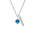 thumbnail image 2 of Delight Jewelry 12mm Faceted Teal Glass Spinner Silvertone Balance Bar Charm Necklace, 23", 2 of 4