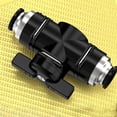 thumbnail image 4 of Visland Pneumatic Push in Quick Joint Connector Hand Valve Black BUC 6mm 8mm 10mm 12mm Air Flow Control Valve to Turn Switch Manual Ball Current Limiting, 4 of 8