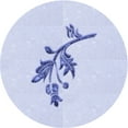 thumbnail image 1 of Ahgly Company Machine Washable Indoor Round Transitional Lavender Blue Area Rugs, 4' Round, 1 of 7