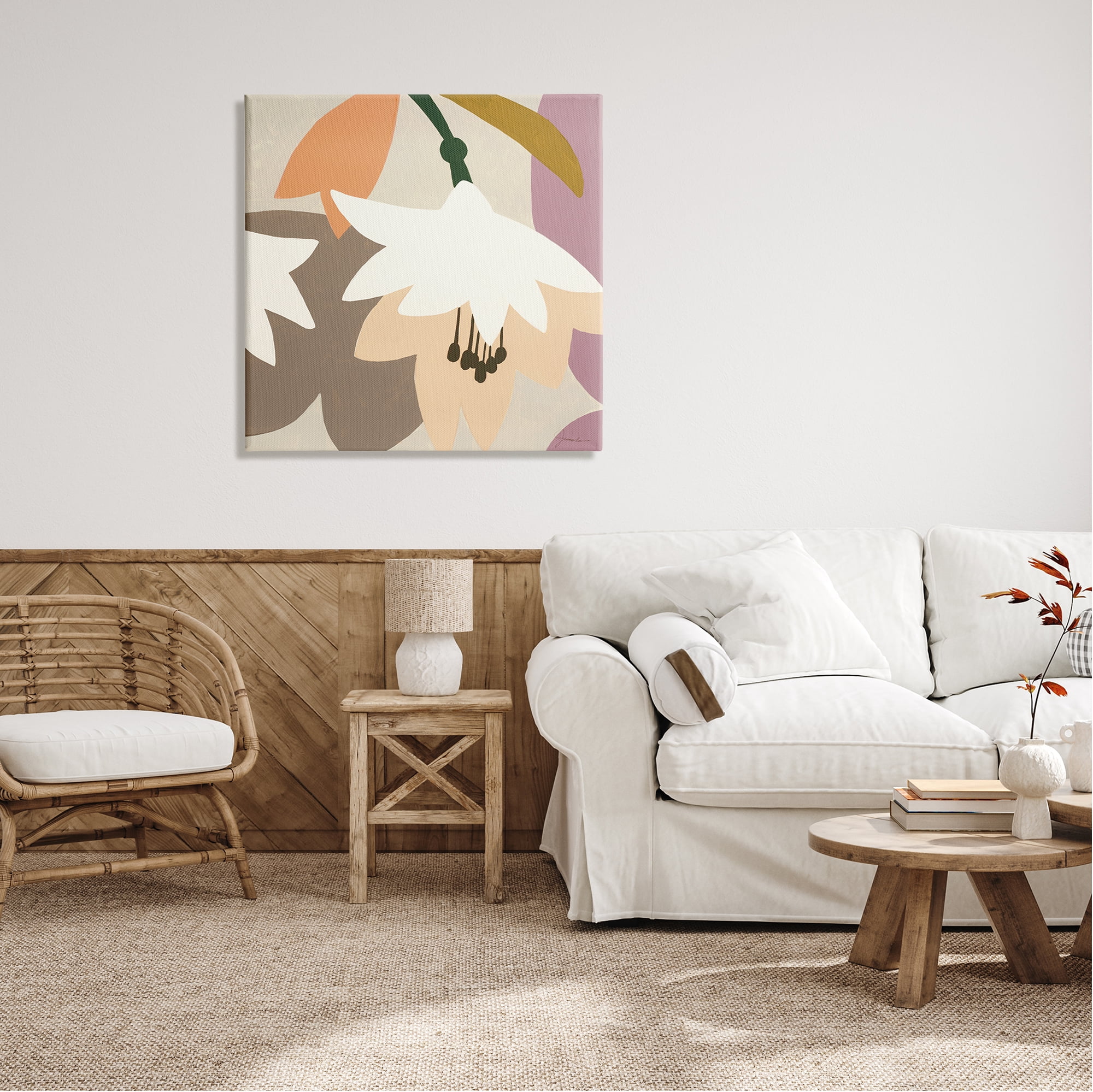 Stupell Industries Modern Pastel Tulips Abstract Painting Gallery Wrapped Canvas Print Wall Art, 30 x 30