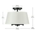 thumbnail image 5 of Better Homes & Gardens 2-Light Matte Black Indoor Flush Mount Light, Fabric Shade, Bulbs Included, 5 of 9