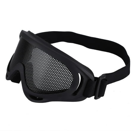 X400 Tactics Mesh Goggles Steel Lenses Sunglass Airsoft Outdoor Paintball Eyewear Black