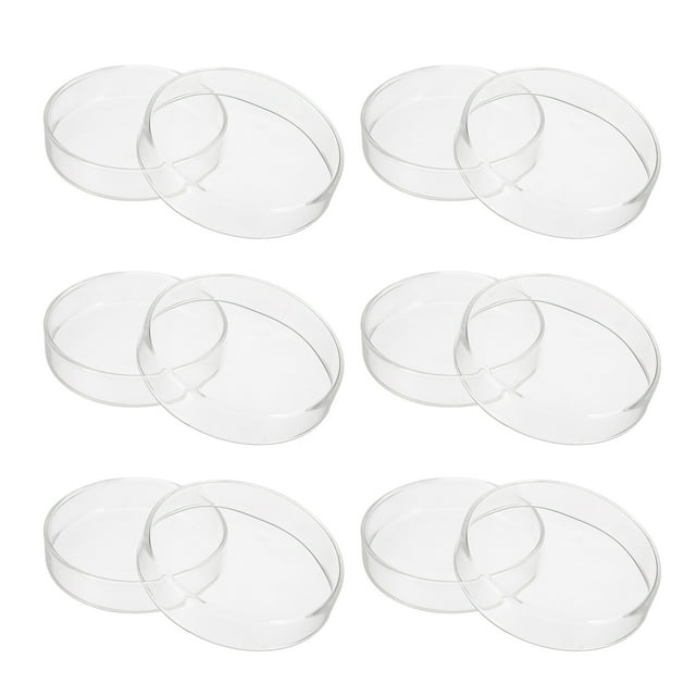 Uxcell 90mm/3.54inch Platos de Petri de Vidrio de Borosilicato Alto con Tapas, 6Pcs Platos de Petri para Experimento Científico de Laboratorio, Transparente