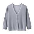 thumbnail image 2 of Aloohaidyvio Cardigan Sweaters for Women,Women's Cardigan Open Front Oversized Button Lightweight Sweaters V Neck Loose Cardigans Knit Outwear, 2 of 3