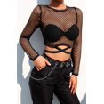 thumbnail image 3 of Nituyy Mesh Goth Manches Longues Résille Tops Chemisiers Vêtements pour Femmes, 3 of 7