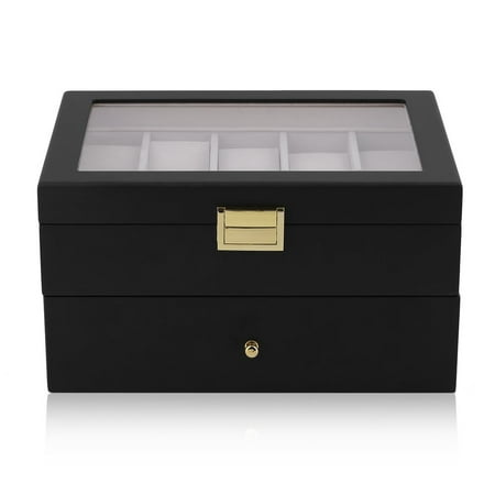20 Grids Elegant Wood Wrist Watch Display Case Jewelry Accessories Collection Storage Holder Gift Box Organizer