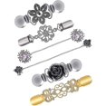 thumbnail image 1 of 6 Pièces Rétro Cardigan Clip Pull Collier Clip Fleurs Antiques Motif Châle Clips Robes Châle Clip pour les Femmes Filles, 1 of 4
