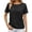 Waffle Knit Top Black, variant on TrendOFT Waffle Knit Tops for Women 2026 Spring Summer Crew Neck Short Sleeve Shirts Casual Solid Women's Blouses Basic Tee Black L
