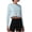 Light Blue, variant on Long Sleeve Crop Top, Women's Loose Yoga T-Shirt